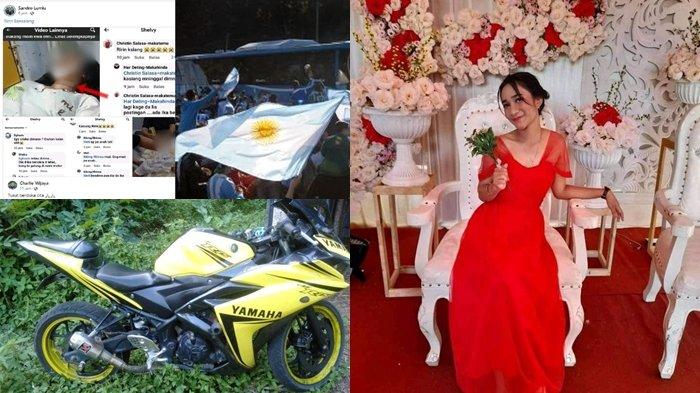 Korban Ririn Bansaleng dan motor yang dikendarainya (foto : Tribun Manado)